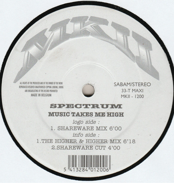 Spectrum – Music Takes Me High (Vinyl 12" Maxi-Single 33 ⅓ RPM, 1997)