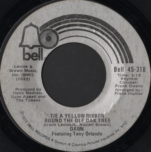 Dawn – Tie A Yellow Ribbon Round The Ole Oak Tree  (Vinyl 7" 45 RPM Single, 1973)
