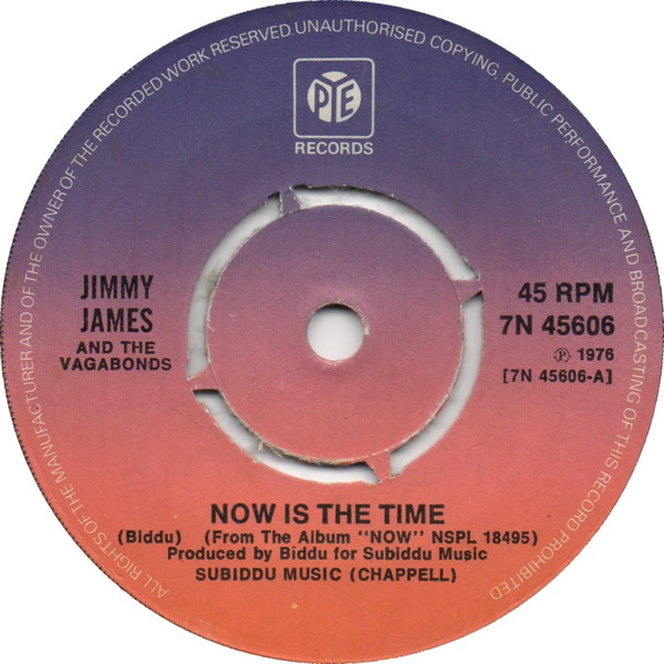 Jimmy James & The Vagabonds – Now Is The Time (Vinyl 7" 45 RPM Single, 1976)